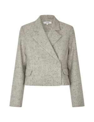 Iva-M  Cropped blazer w. wrap button closure and pockets MbyM